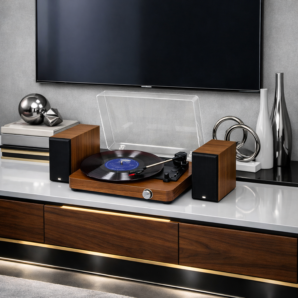 Vinyl Record Player Integrated Bluetooth Audio Retro Ornaments