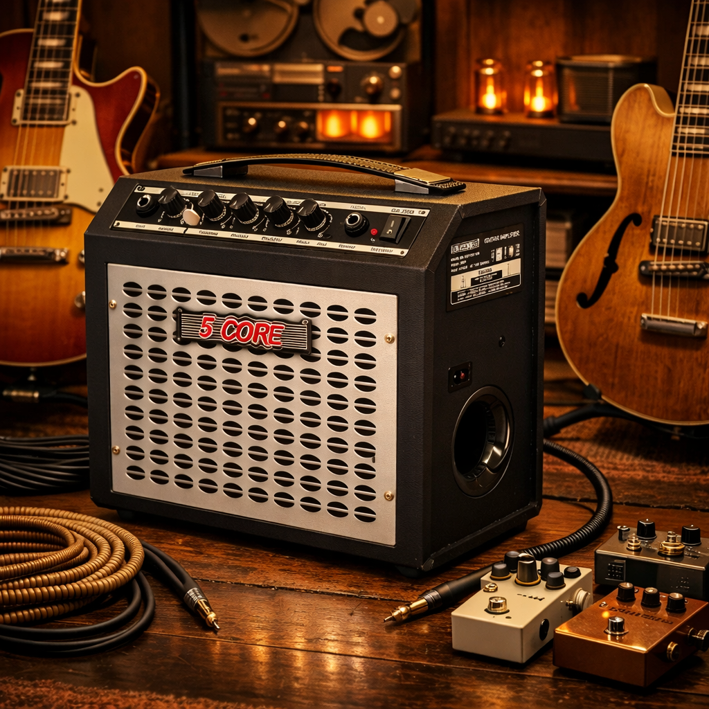 5 Core Guitar Amp 20W Electric Portable Mini Amplifier W Built In 6.5" Speaker Aux Headphone Jack