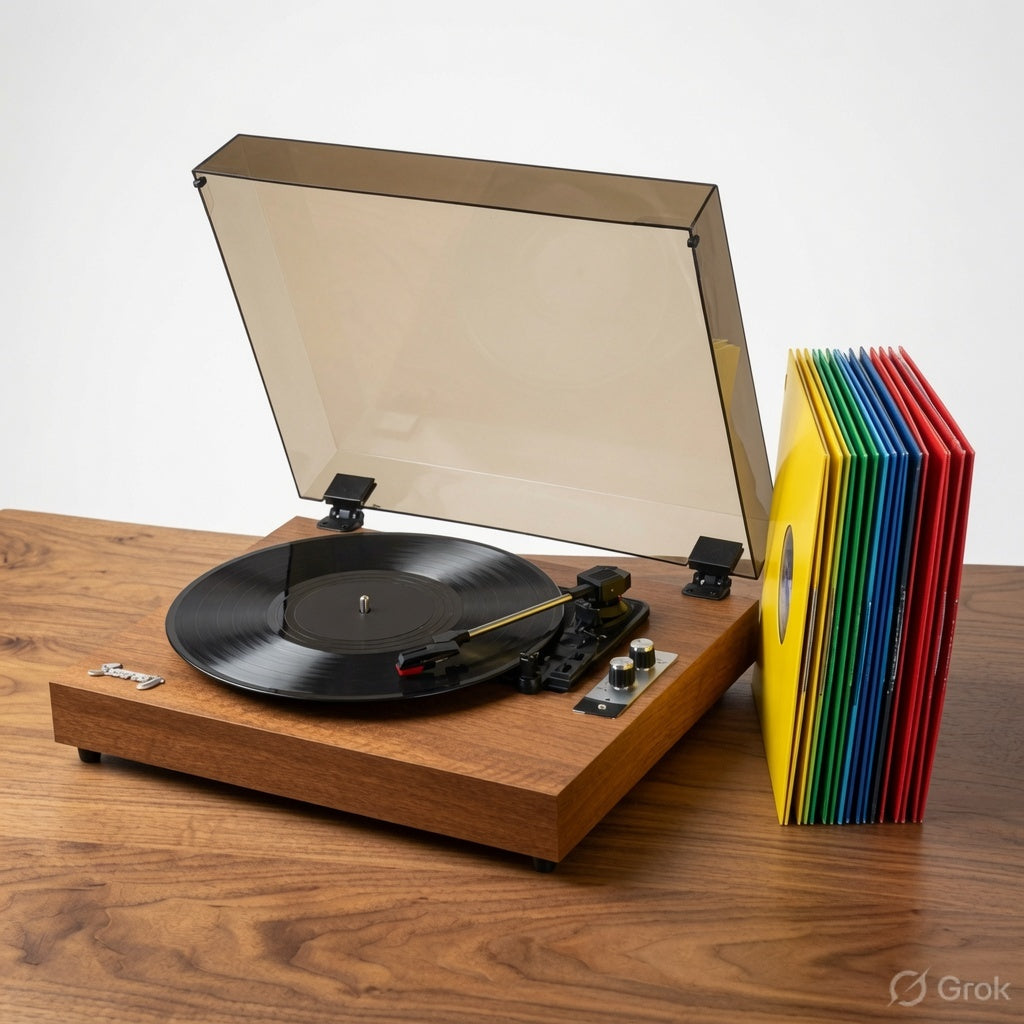 Star Speaker Vinyl Record Player Retro Bluetooth Audio