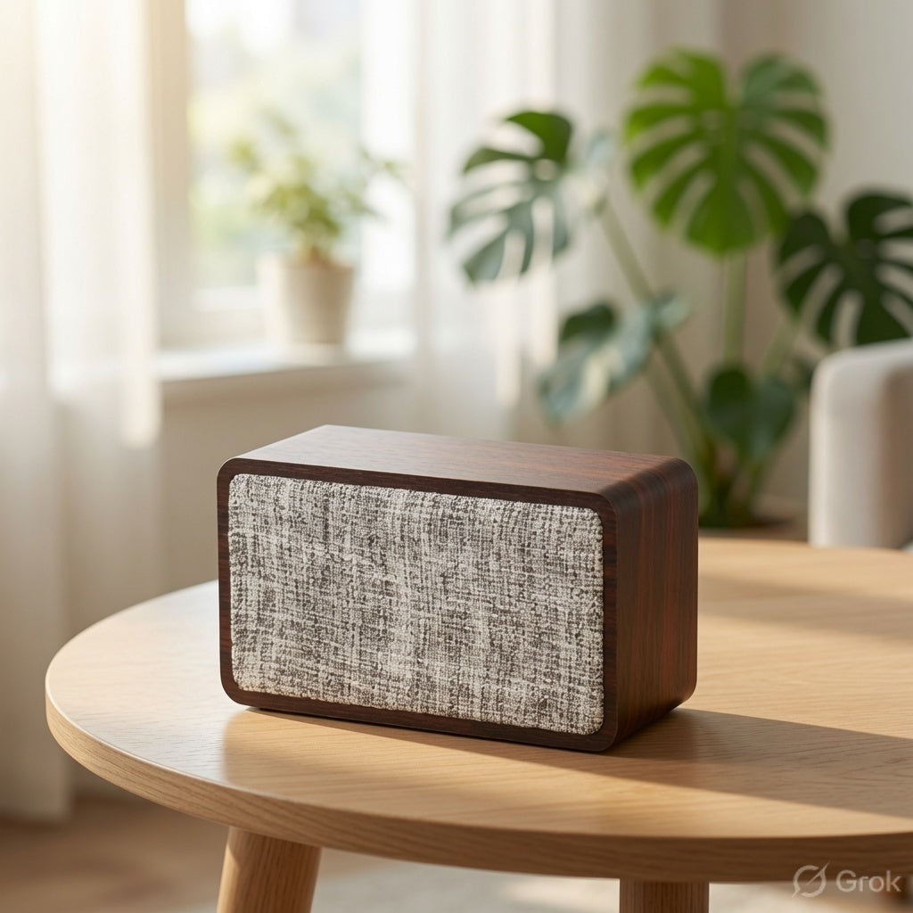 Wooden Fabric Bluetooth Speaker Retro Card Desktop Audio